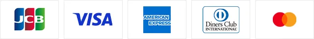 JCB、VISA、American Express、DinersClub、MasterCard