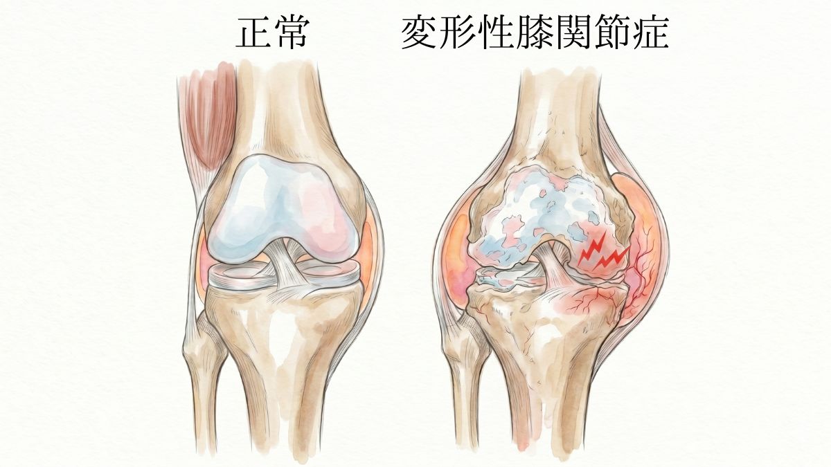 変形性膝関節症の膝関節図