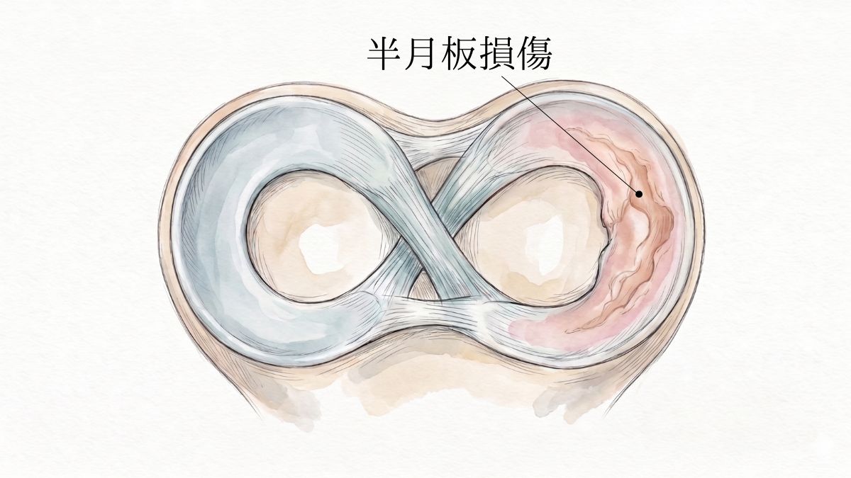 半月板損傷の膝関節図